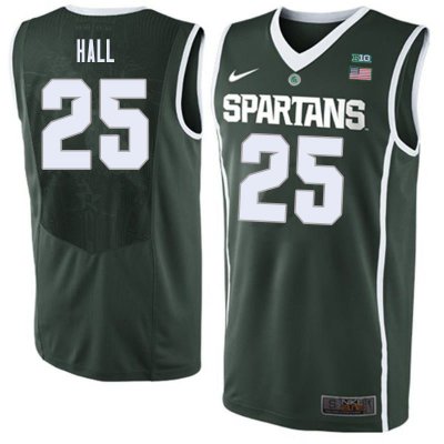 Men Malik Hall Michigan State Spartans #25 Nike NCAA 2020 Green Authentic College Stitched Basketball Jersey OI50A47DI